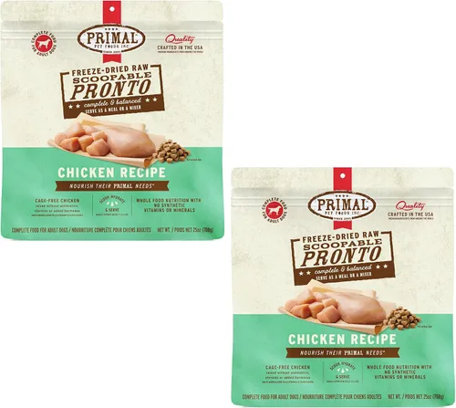 Vista 30 de Primal Comida para Perros Cachorro Liofilizada, Pronto Mini Nuggets; Sirva con Cuchara, Comida Completa y Equilibrada; También Use Como Tapa