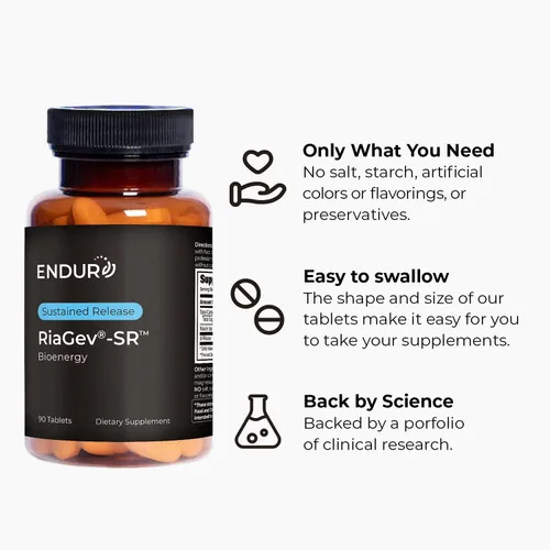 Vista 5 de ENDUR-RIAGEV - Ribosa + B3 - SR (liberación sostenida) 600 mg - ribósido (NR) - NAD+ Booster, niacinamida y ribosa para energía celular y apoyo al