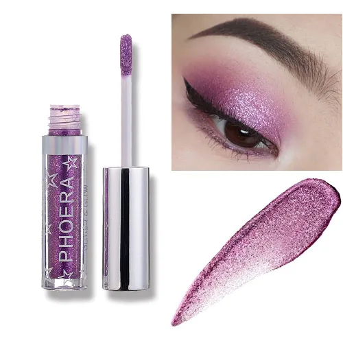 Vista 10 de Sombra de ojos con purpurina, maquillaje para ojos líquido, brillante, colores claros, lápiz en barra brillante, de larga duración, impermeable, A102