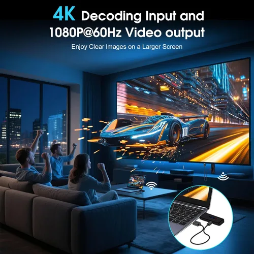 Vista 3 de Transmisor y receptor HDMI inalámbrico: 4K decodifica salida 1080P, 165FT 2.4G/5G Kit de extensor HDMI inalámbrico para transmisión de video y audio