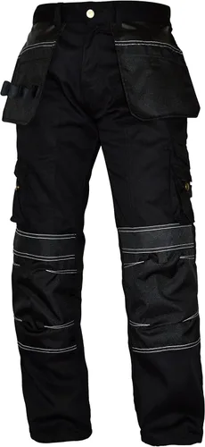 Vista 3 de FASHIO FF Cordura - Pantalones de trabajo tácticos para hombre con bolsillos para herramientas de utilidad, pantalones de seguridad reforzados