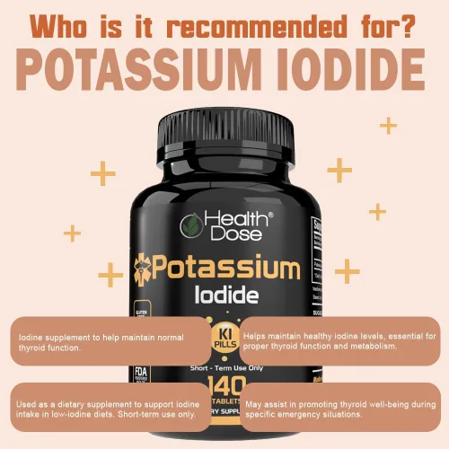 Vista 7 de Health Dose Tabletas de potasio + yoduro (KI) – 130 mg 140 tabletas – para apoyo tiroideo, metabolismo celular y equilibrio electrolítico – Sin OMG
