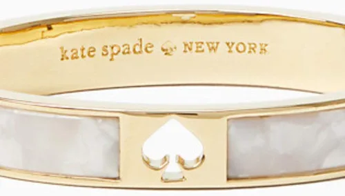 Vista 3 de Kate Spade New York Pulsera de perlas 'Hole Punch Spade Hinge', Metal, Metal chapado