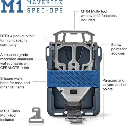 Vista 3 de Dango - Cartera M1 Maverick de aluminio mecanizado CNC, bloqueo RFID, fabricada en Estados Unidos