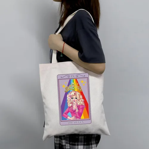 Vista 5 de Fabulous Drag Rainbow Queen Gift IX The Queen Bolsa de compras Tarot Orgullo Gay LGBTQ Bolsa reutilizable