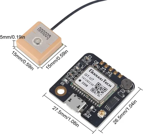 Vista 2 de Alinan 3pcs GT-U7 Módulo GPS Navegación Satélite Posicionamiento GPS Receptor Compatible con NEO-6M 51 MCU STM32 Posicionamiento de Alta Precisión