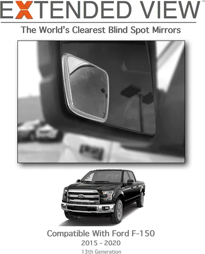 Vista 2 de NXTGEN - Espejos de punto ciego personalizados, compatibles con espejos de fábrica Ford F150 de 13ª generación 2015-2020 con BLIS Vista extendida