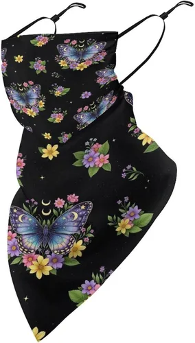 Vista 8 de Bufanda de protección solar UV, bufanda triangular reutilizable con lazo para las orejas