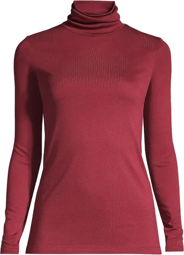 Vista 27 de Lands' End Supima - Suéter de cuello alto y mangas largas para mujer