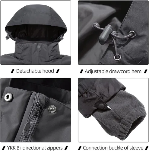 Vista 10 de CAMEL CROWN Chaqueta de esquí impermeable 3 en 1 para mujer, abrigo de invierno rompevientos, chaquetas de snowboard para lluvia, nieve, senderismo