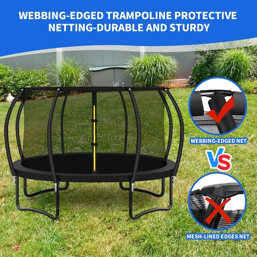 Vista 5 de Anillo superior de repuesto para cama elástica para 8 postes curvos, red de seguridad redonda, accesorios de trampolín con hebillas de protección