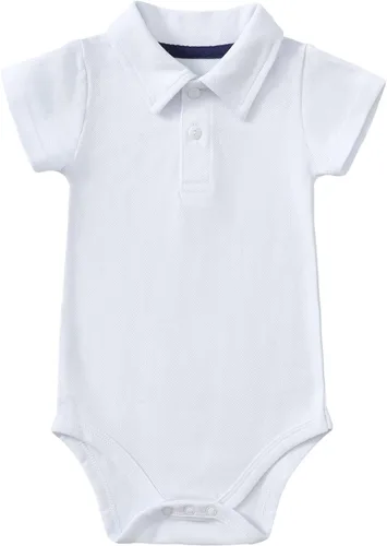 Vista 9 de ROMPERINBOX Mameluco de manga corta con cuello para bebé recién nacido, mono de piqué de malla de color sólido con burbujas Negro