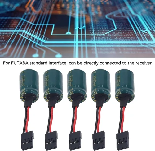 Vista 3 de Pilipane Protector de voltaje del receptor de drone RC, 5 piezas RC Drone Protector de voltaje, 3300uF 16V RC Drone Protector de voltaje