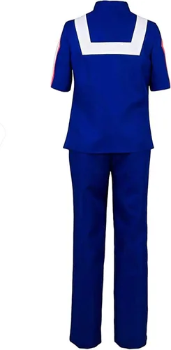 Vista 5 de Disfraz de anime Mha Bnha Cosplay uniforme con 3 llaveros para Halloween