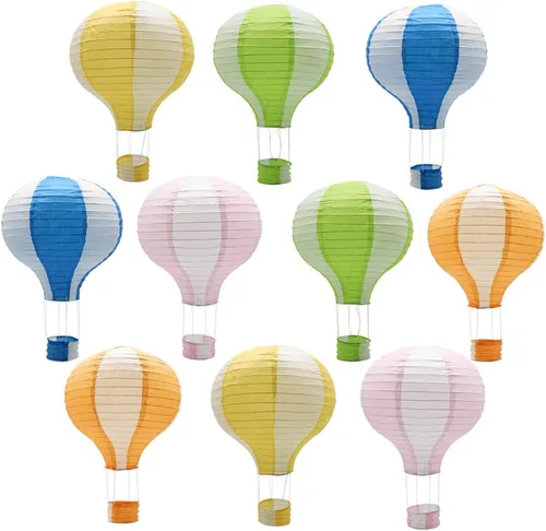 Vista 7 de Linternas de papel del globo del aire caliente, decoraciones chinas Multi 1