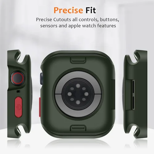 Vista 6 de Estuche Resistente Compatible con Apple Watch Case 41mm 40mm Series 9/8/7/6/5/4/SE3/2/1, Funda Protectora Amortiguadora de TPU Flexible y Suave