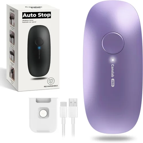 Vista 9 de Canslab Ultrablade PRO Abrelatas con Parada Automática - Abrelatas Eléctrico Recargable para Cocina para Personas Mayores con Artritis - Abridor
