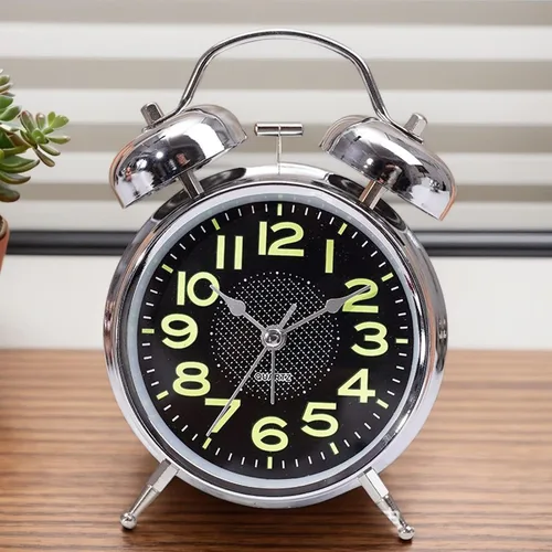 Vista 3 de Reloj despertador antiguo vintage silencioso de 3 pulgadas