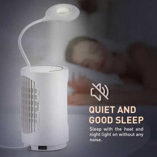 Vista 9 de Calentador de Espacio Eléctrico ibo Calentador de Cerámica Pequeño con Luz LED, Calentador de Ventilador de 600W 4 en 1 Calentador de Escritorio