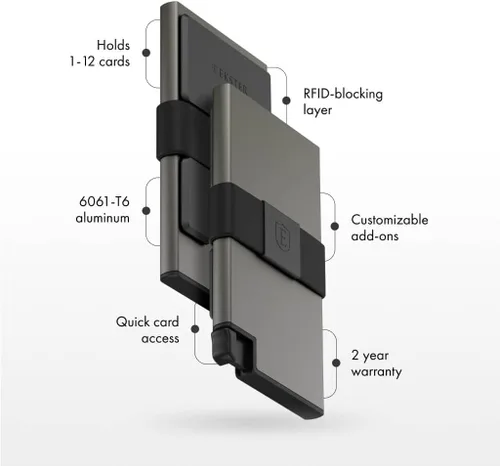 Vista 43 de Ekster Aluminum Cardholder Wallet for Men Metal Wallets with RFID Blocking Layer Slim & Minimalist Aluminum Wallet with Push Button for Quick