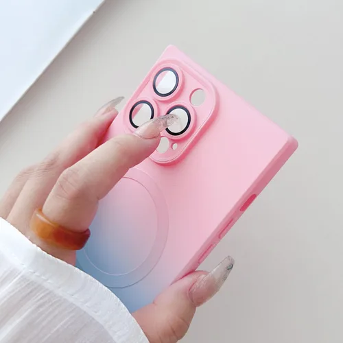 Vista 3 de Funda para iPhone 11, compatible con MagSafe, protector completo de lente de cámara, funda multicolor de lujo para mujeres y niñas, suave ajuste