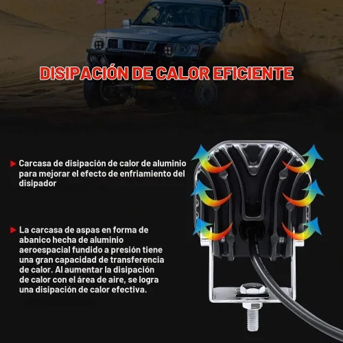 Vista 5 de Ourbest Luces puntuales, luces de cubo de conducción de 3 pulgadas para todoterreno (C, 3 pulgadas)