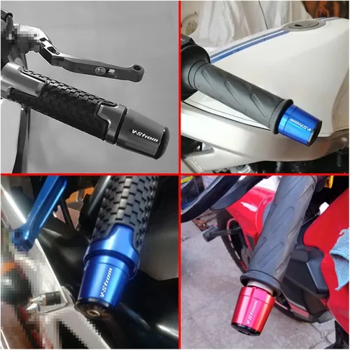 Vista 5 de Motorcycle Motorcycle Handlebar Ends CNC Handle Bar Grips Cap for Suzuki VStrom 650 V-Strom 650 1000 1050/xt DL250 DL650 Dl1000 Accessories Handle