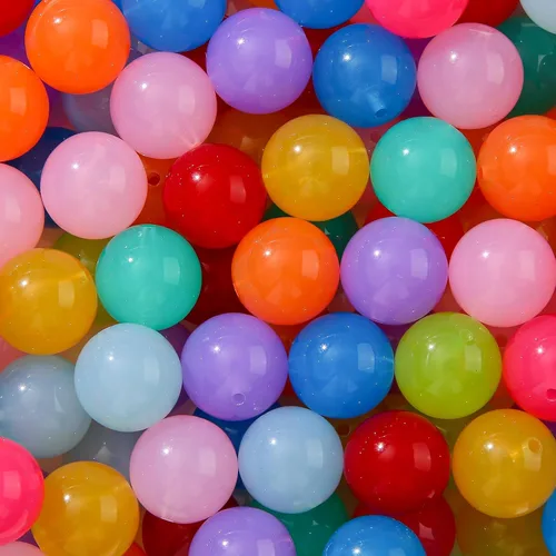 Vista 6 de 60 piezas de cuentas acrílicas agrietadas de 20 mm cuentas gruesas de chicle colores cuentas para bolígrafos para hacer joyas pulseras collares