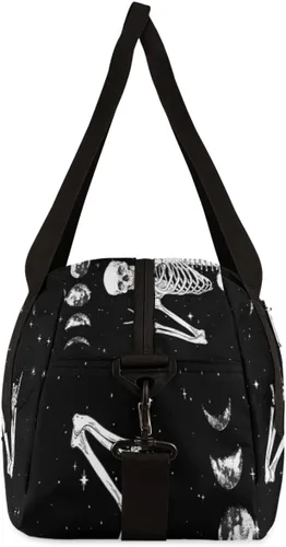 Vista 6 de AUUXVA Divertida bolsa de lona para niños y niñas, bolsa de baile, bolsa de gimnasio deportiva de luna espacial, bolsa de viaje para la noche, bolsa