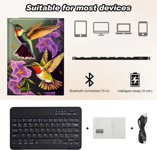 Vista 5 de DEGDFSGR Funda para Samsung Galaxy Tab A8 10.5 con teclado, teclado inalámbrico desmontable cierre magnético, funda protectora para Samsung Tab A8