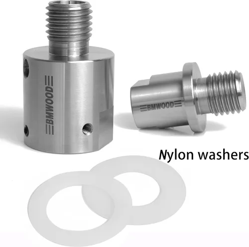 Vista 6 de Adaptador de rosca macho de 1-1/4 "x 8TPI a 1" x 8TPI Macho, para torno de madera con rosca de husillo de 1-1/4 "x8TPI, adaptador de husillo