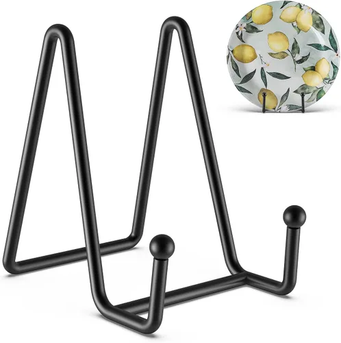 Vista 10 de HONGYUTAI Paquete de 3 soportes de placa de 3 pulgadas para exhibición de imágenes - Pequeño soporte de mesa, soportes decorativos de marco metálico