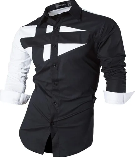 Vista 80 de JZS041, camisa de vestir de manga larga para hombre