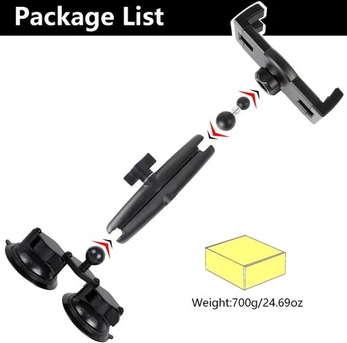 Vista 8 de Pilots - Soporte para tablet con ventosas dobles fuertes, soporte universal para iPad para aviones, coche, barco, camión, parabrisas, compatible