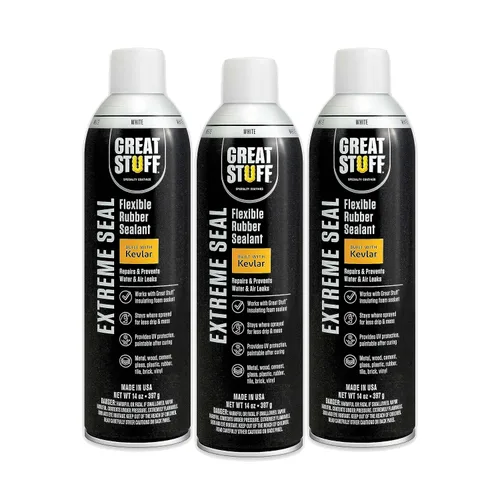 Vista 9 de Great Stuff™ Extreme Seal - Aerosol sellador de goma flexible, protege las superficies de fugas de agua y aire, construido con Kevlar, negro, 14