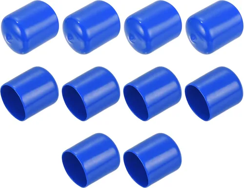 Vista 165 de uxcell 10 tapas de goma para extremos de 0.591 in de identificación, tapa de extremo redondo, protectores de rosca de tornillo, color negro