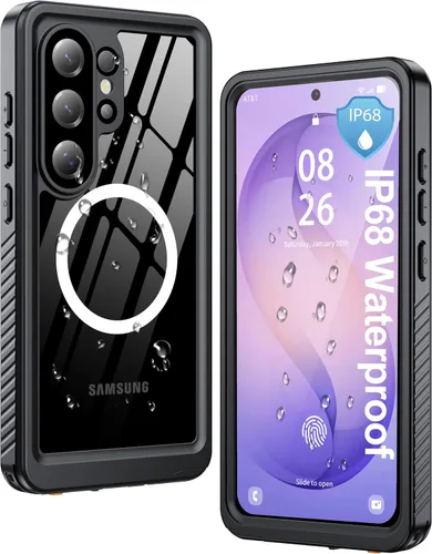 Vista 21 de ANTSHARE Funda impermeable IP68 para Samsung Galaxy S24 Ultra, compatible con MagSafe, protector de pantalla y lentes integrado, protección
