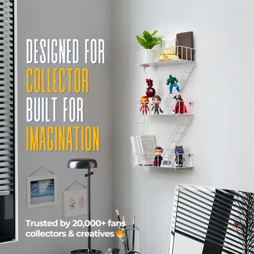Vista 4 de Estante de Pared Fire Escape – Estante Flotante Decorativo de Nueva York – Estante de Escalera de Arte de Pared – Estantes de Baratijas de Metal