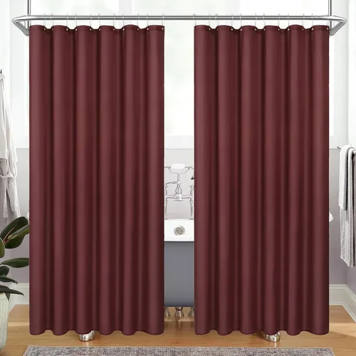 Vista 36 de MitoVilla Forro de cortina de ducha de tamaño medio, 36 x 72 pulgadas, forro de cortina de baño para hotel moderno, forro de ducha negro, lavable