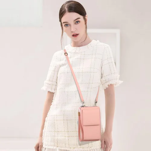 Vista 2 de SENDEFN Bolso cruzado pequeño para teléfono celular para mujer, de cuero, con múltiples ranuras para tarjetas