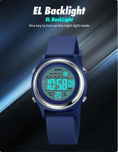 Vista 6 de Relojes digitales para mujer, pantalla LED, correa de silicona, reloj militar, multifunción, impermeable, alarma, cronómetro, retroiluminación LED