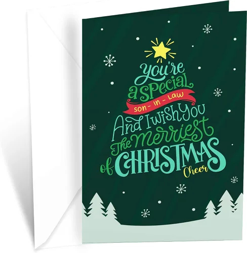 Vista 10 de Prime Greetings Tarjeta de Navidad para hija, fabricada en Estados Unidos, ecológica, tarjeta gruesa con sobre de primera calidad de 5 x 7.75