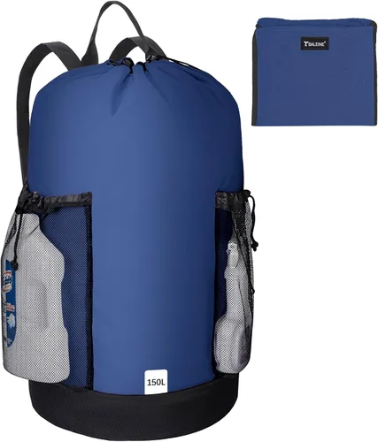 Vista 26 de BALEINE Mochila Bolsa de Lavandería de 120L, Tela Oxford 900D Bolsas Grandes de Lavandería de Viaje con Correas para el Hombro y 2 Bolsillos