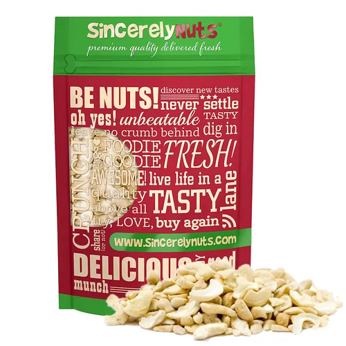 Vista 4 de Sincerely Nuts – Trozos de anacardos tostados y sin sal Bolsa de 1 libra Comida Kosher de lujo Fuente saludable de proteínas, contenido