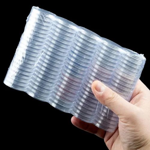 Vista 6 de 100 unidades de 1.181 in titular de la moneda cápsulas redondas de monedas cápsulas de plástico transparente para la colección de monedas