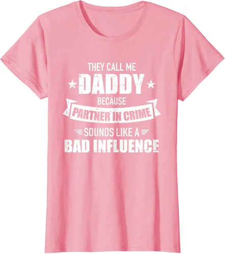 Vista 12 de Call me dad partner in crime bad influence camiseta divertida regalo papá, Negro, S