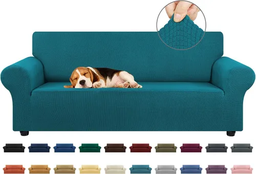 Vista 30 de KEKUOU Funda elástica para sofá biplaza, funda de sofá para sofá de 2 cojines (55-78 pulgadas), protector de muebles con parte inferior elástica