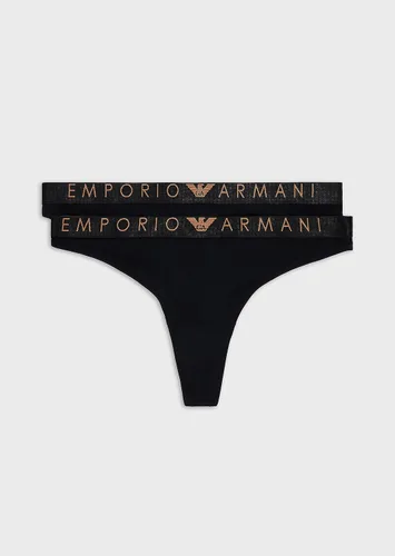 Vista 4 de Emporio Armani Tanga icónica de microfibra para mujer