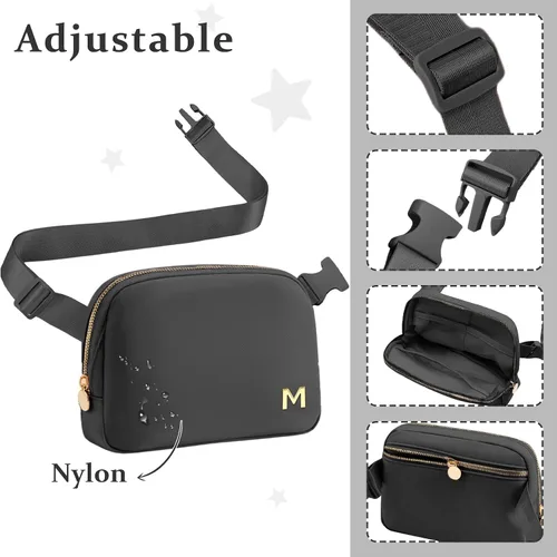 Vista 3 de COSHAYSOO Riñonera personalizada con letra inicial para mujeres, adolescentes, niñas de 13 a 15 años, 14 a 16, 16 a 18, 19 a 25 años, regalos