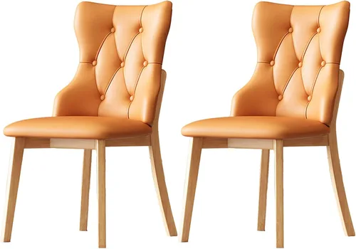 Vista 26 de Upholstered Dining Chairs with Backrest,Kitchen Chairs Leather,Living Room Chair with Wood Legs for Home, Restaurant, Hotel, Conference Room Grey